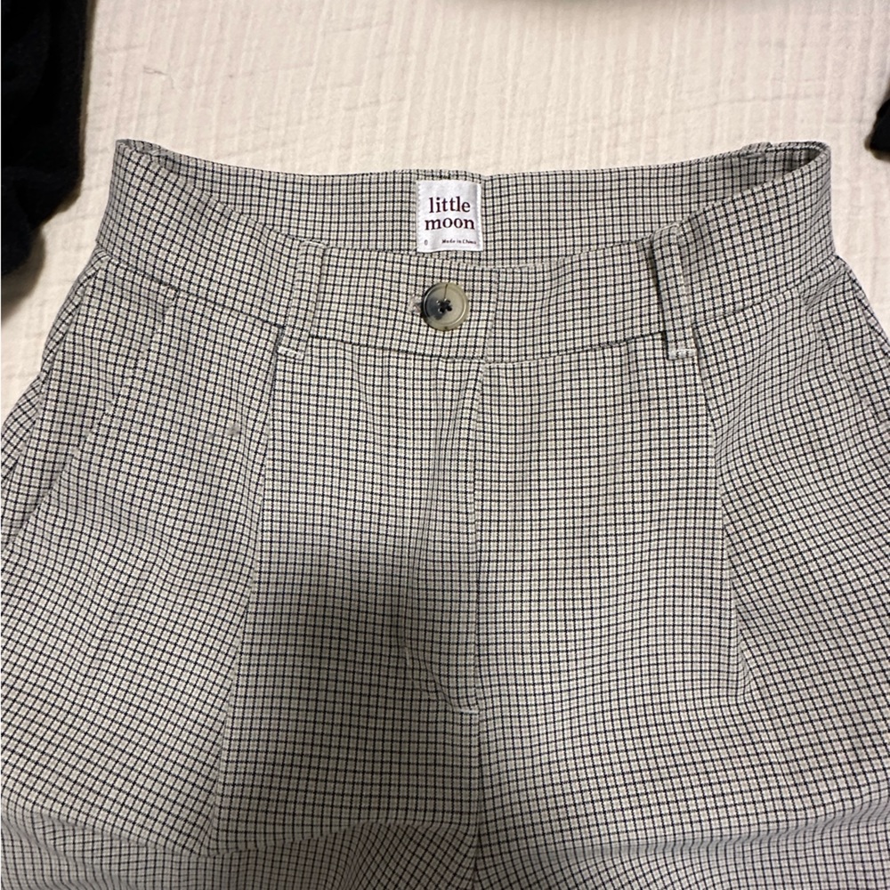 Pleated Plaid Trousers